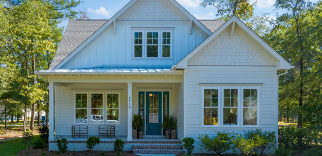 Verbena Model Home exterior elevation at River Bluffs Parade of Homes